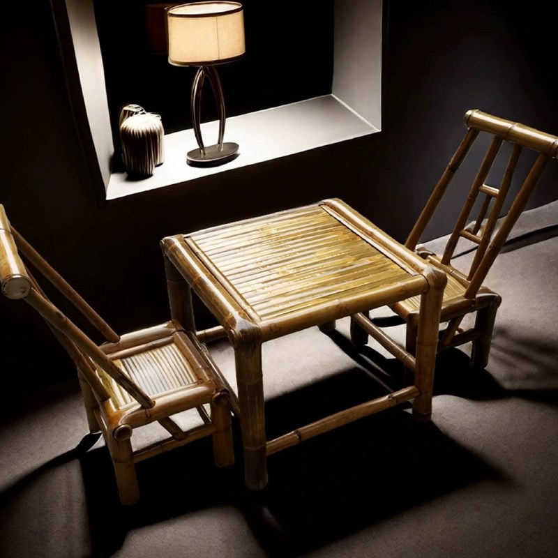 竹椅子靠背椅手工老式竹编凳子藤椅子户外庭院竹桌椅儿童椅矮凳子