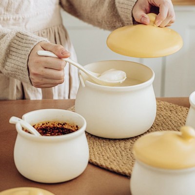 树可小蘑菇油罐家用厨房调料辣椒剩油储油耐高温陶瓷猪油储存罐子