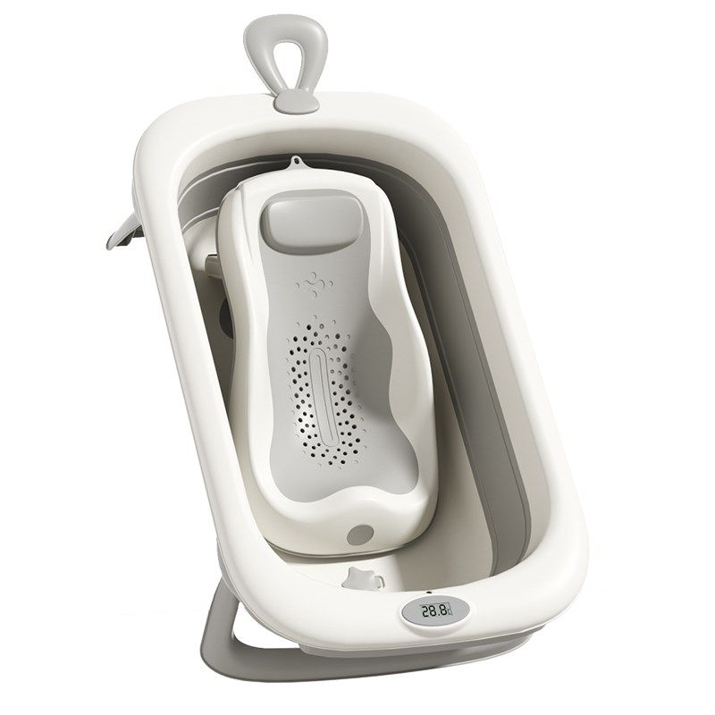 IUU婴儿洗澡盆宝宝浴盆幼儿坐躺折叠大号浴桶家用新生儿童用品