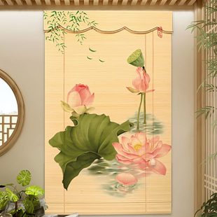 竹帘卷帘窗帘茶室遮光禅意屏风遮阳帘子卷拉式 新中式 定制隔断门帘