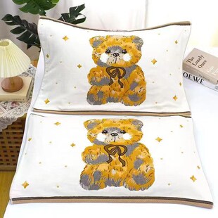 2024新款八层纱布纯棉枕巾四季通用高档透气家用一对装52*78cm