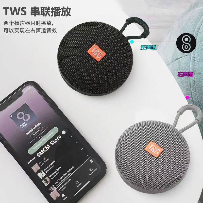 无线蓝牙音箱户外便携式可插卡U盘低音炮自行车圆形重炮小巧音响