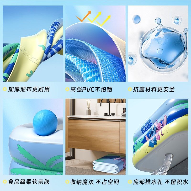 充气游泳池儿童家用大号成人加厚可折叠滑梯泳池宝宝婴儿戏水池