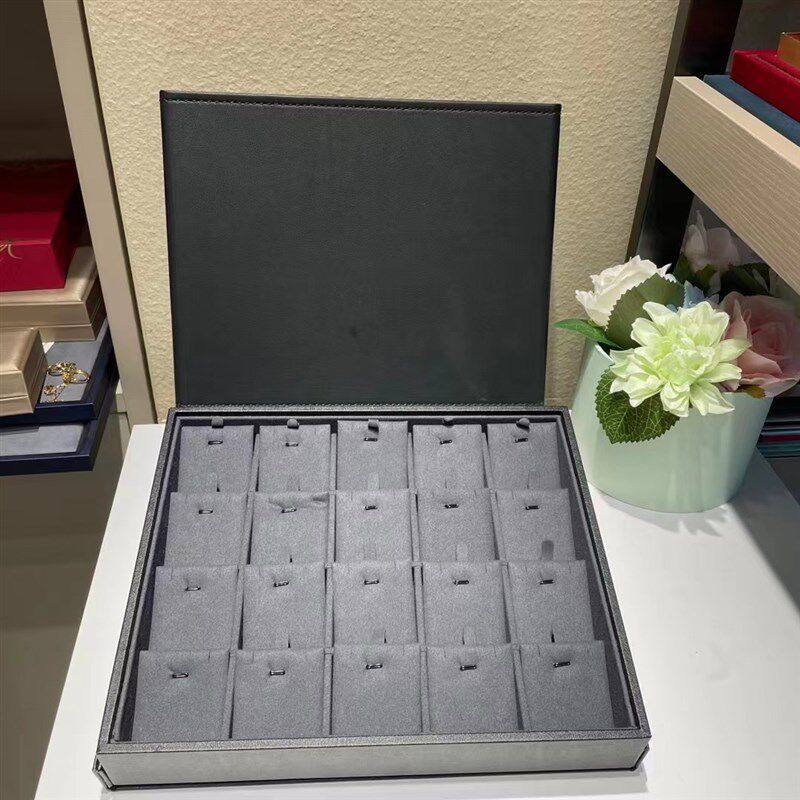 爱尚带盖首饰收纳盒手镯戒指项链耳钉展示托盘大容量珠宝看货盘