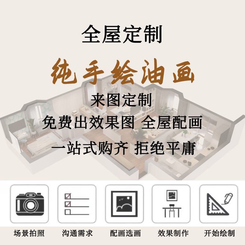 纯手绘油画定制客厅玄关梵高莫奈抽象浮雕立体装饰画手工丙烯挂画图片