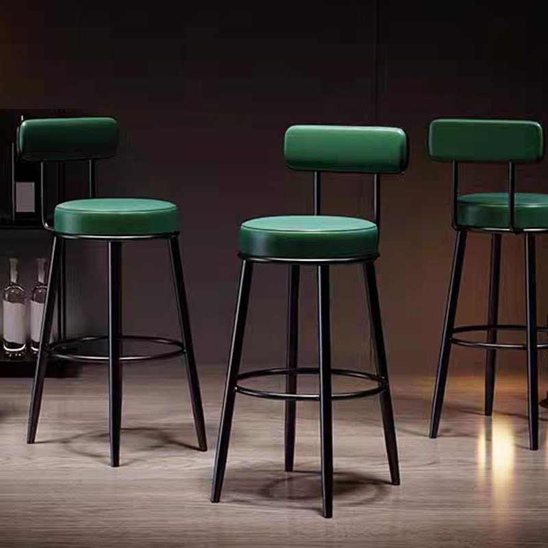 北欧高吧椅简约现代家用休闲吧台凳咖啡店眼镜店吧台椅靠背高脚椅
