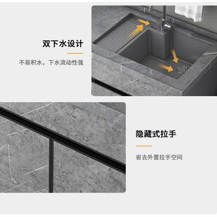 岩板定制太空铝阳台洗衣机柜子组合带搓衣板一体滚筒洗衣柜伴侣