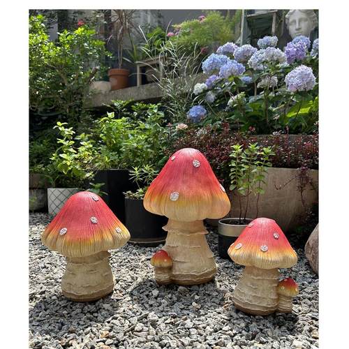 别墅花园林户外树脂蘑菇草坪装饰品庭院幼儿园景观工艺园艺杂摆件