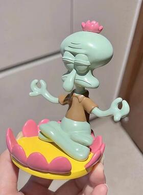 章鱼哥手机支架海绵宝宝莲花宝座平板架子桌面可爱树脂摆件礼物