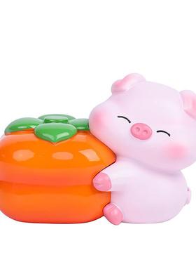 猪柿顺利桌面摆件可爱家居玄关装饰品办公室工位解压摆件礼品