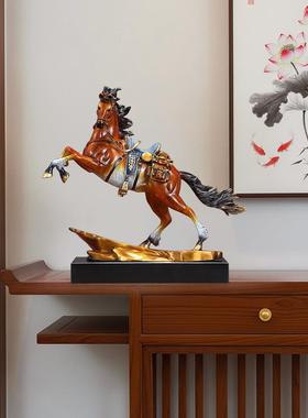 黄铜战马马到成功摆件客厅办公室送领导高级感装饰品乔迁开业礼品