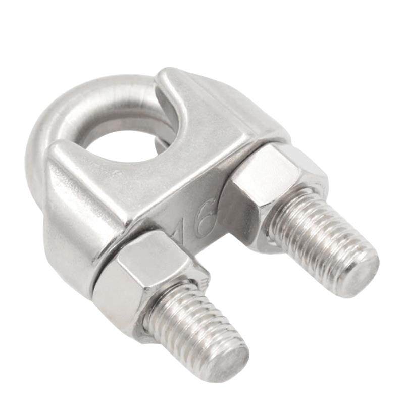 304不锈钢钢丝绳锁卡盘u型夹头钢丝绳夹猫爪锁绳扣M2-M32