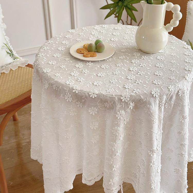 蕾丝桌布法式桌布轻奢高级感白色美式餐桌布茶几盖布ins圆桌桌布,居家布艺,桌布,淘宝优惠券,粉丝福利购,淘宝优惠卷