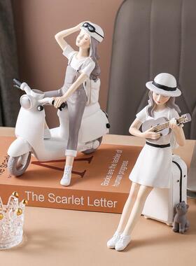 家居装饰品客厅书桌桌面办公室小摆件房间电视柜高级感治愈系女孩