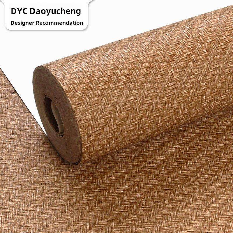 PVC墙纸非自粘防水简约素色 彷草编草席竹编茶室背景茶楼茶馆壁纸,家装主材,PVC墙纸,淘宝优惠券,粉丝福利购,淘宝优惠卷