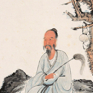吕洞宾画像挂画纯阳帝君绢布卷轴画全真派祖师爷丝绸画道场水陆画