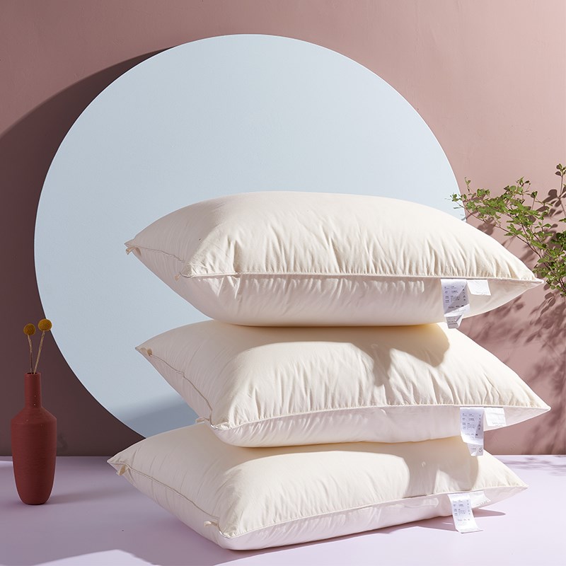 梦喜人枕头单人全棉枕芯护颈椎枕家用纯棉单R人双人白色无荧光