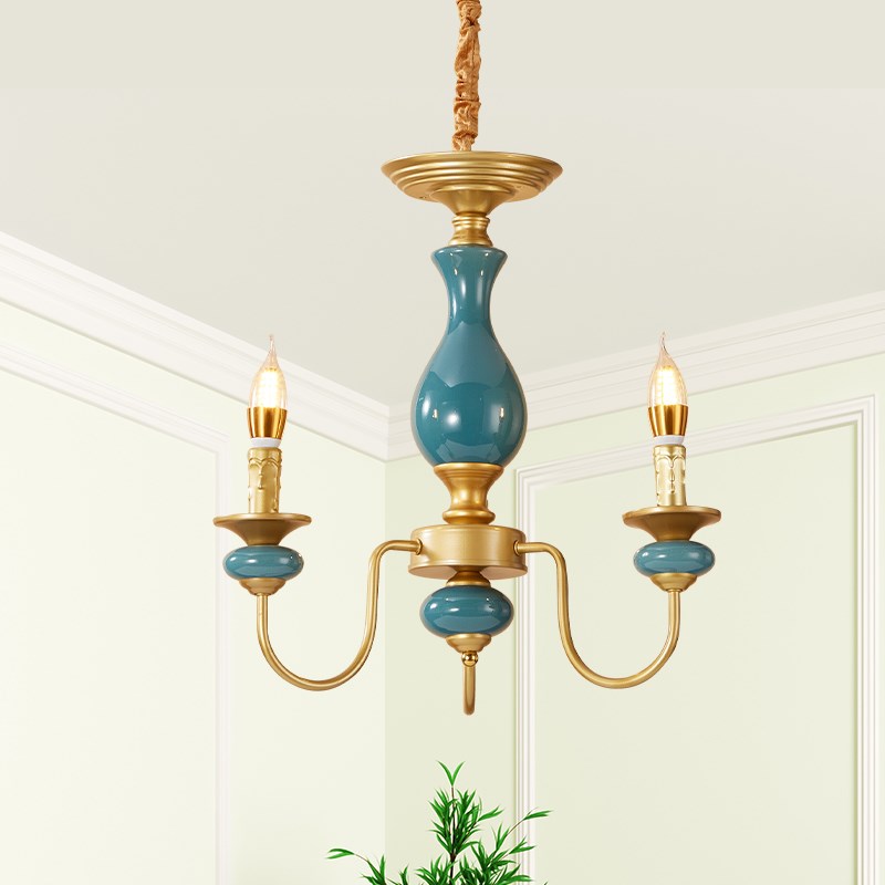 欧式奢华大气高档轻奢灯r具美式乡村复古简约田园餐厅卧室客厅吊