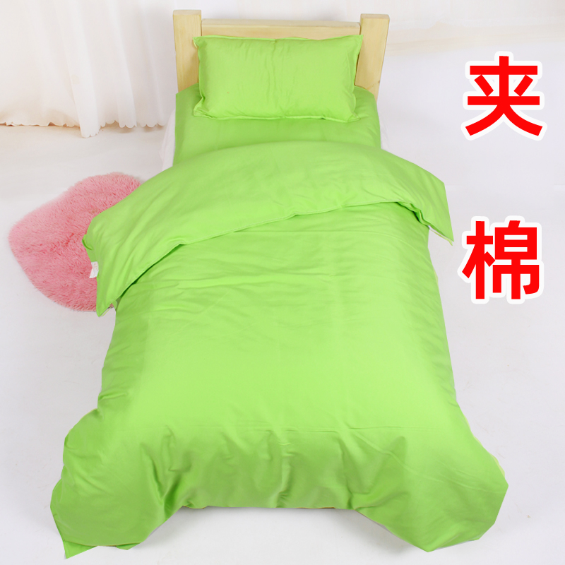 幼儿园被子三件套纯全棉夹棉六七件套双胆冬加厚棉花S被园标名log