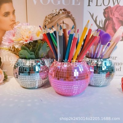 DISCOBALL迪斯科笔筒，公桌镜片笔架，化妆刷容器，公桌配件