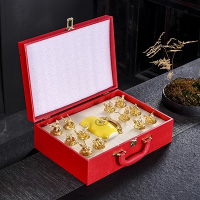 12十二生肖兽首陶瓷酒杯套装分酒器商务酒厂送礼酒具套装logo