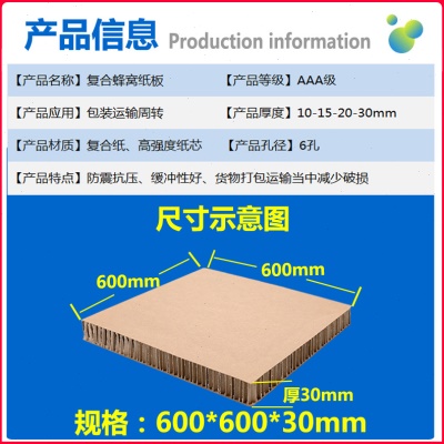 复合蜂窝纸板包装重型纸箱板隔板垫板卡板防震防撞蜂窝板硬纸板