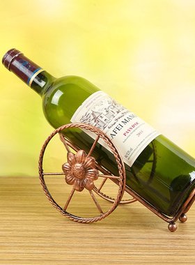 创意欧式红酒架金属装饰品电视玄关摆件酒店家居客厅红酒架斜放