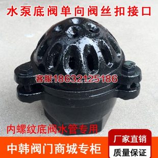 H12X 10内螺纹底阀止回阀铸铁吸水阀抽水泵底阀DN40 100