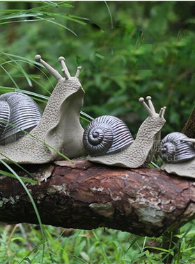 紫砂陶瓷蜗牛茶宠摆件茶具茶盘配件田园多肉摆件工艺品家居摆件