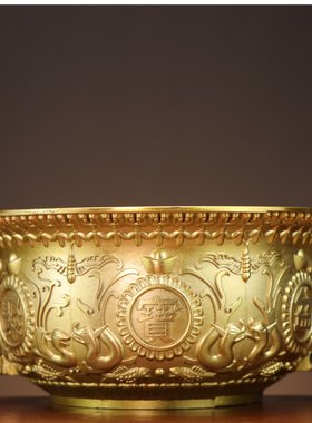 杨铜记 无盖 铜聚宝盆 创意礼品 工艺品 铜如意聚宝盆