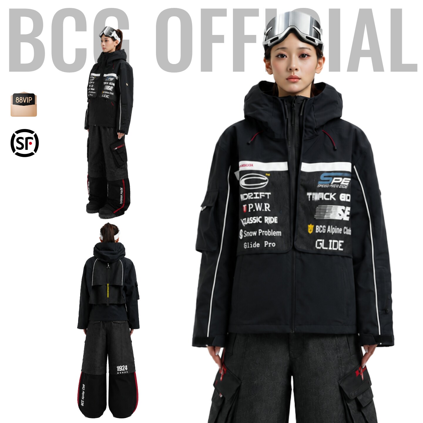 BCG【机车2.0】单板滑雪服女男款2026新款专业防水防风衣裤套装图片