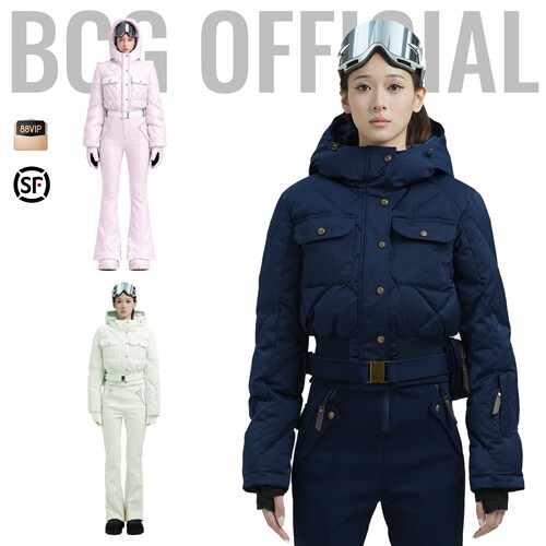 BCG小香滑雪服双板女保暖耐磨防风防水修身显瘦2026新款户外套装