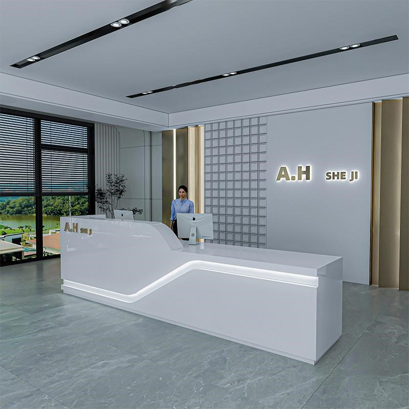 烤漆前台接待台简约现代公司迎宾D咨询美容院吧台宾馆培训收银台