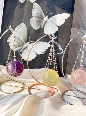 水晶球底座桌面装饰品客厅入口装饰创意水晶底座女孩家装修装饰