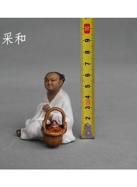 中国风神话八仙过海张果老单人陶瓷假山盆景手工摆件复古人物装饰