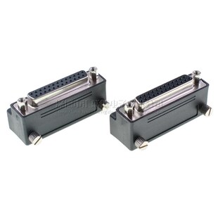 转换头D SUB双排DB25公对母90度弯头转接头DB25公头母头RS232插头