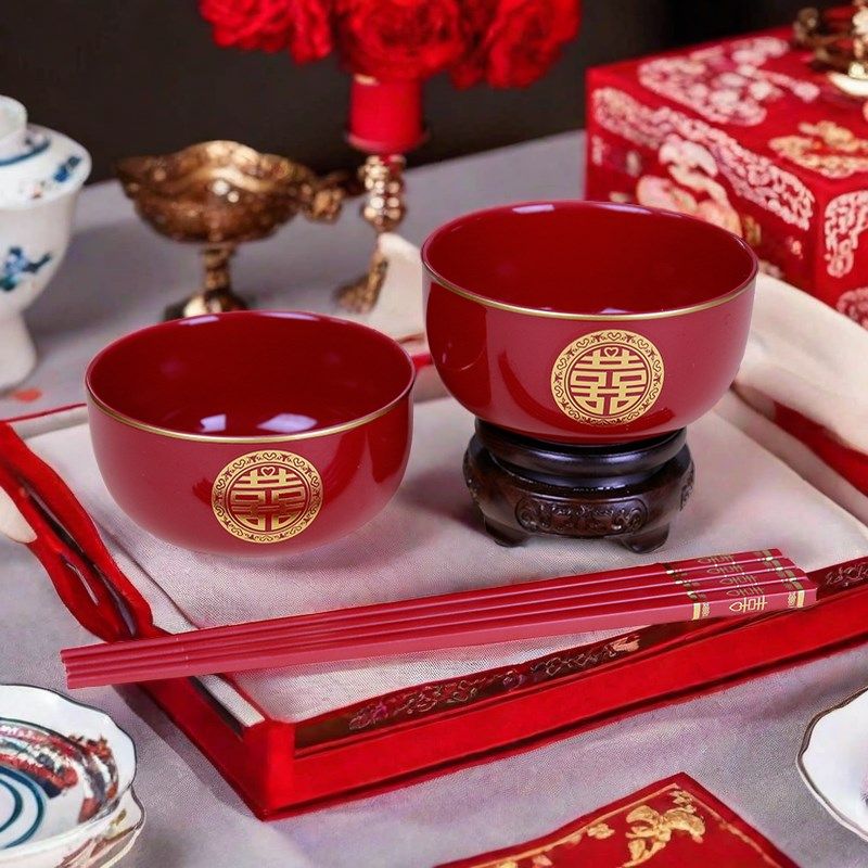 结婚喜碗新郎新娘陪嫁改口敬茶杯红色陶瓷碗筷勺套装婚庆结婚用品,节庆用品/礼品,喜碗/敬茶杯,淘宝优惠券,粉丝福利购,淘宝优惠卷