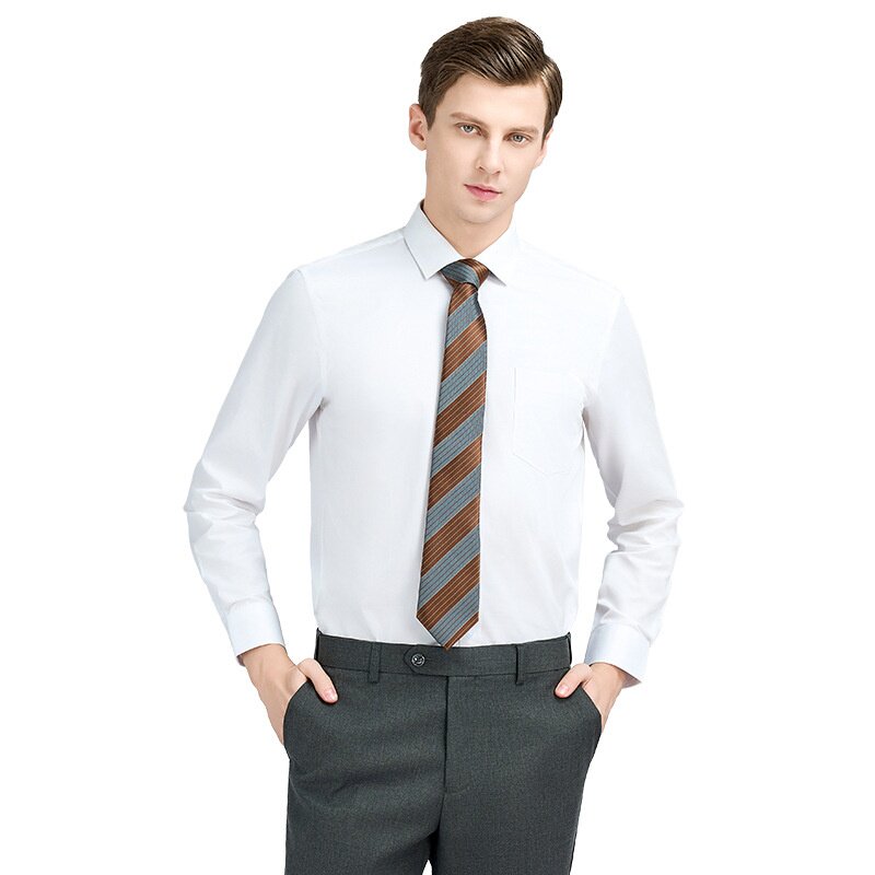 衬衫男款长袖吸湿排汗销售保险员工作服抗皱衬衣商务正装衬衫制服