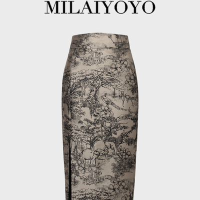 水墨画提花半裙H23-7117-2