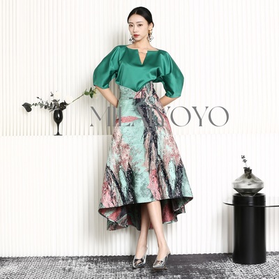 芈莱尤优新款绿芜清幽半身裙