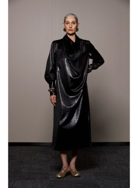 芈莱尤优——新款气质荡领法式连衣裙L23—5188