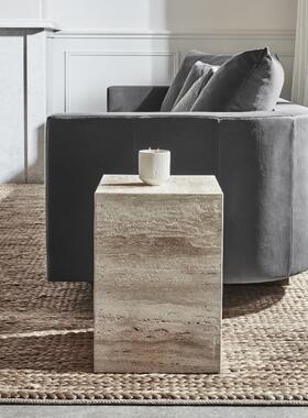 黄洞石雕塑台大理石电视柜装饰客厅底座落地大理石墩入户玄关摆件