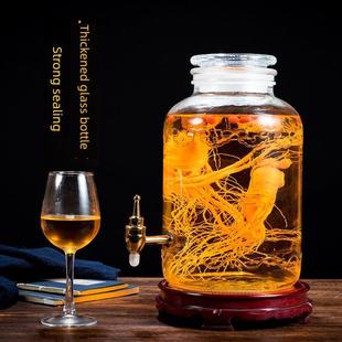 泡酒玻璃瓶带龙头高档密封大容量人参鹿茸养生专用酒桶酒坛酒罐子
