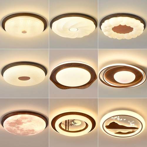 新中式卧室灯主卧2025新款阳台楼梯过道中古风房间照明吸顶灯圆灯