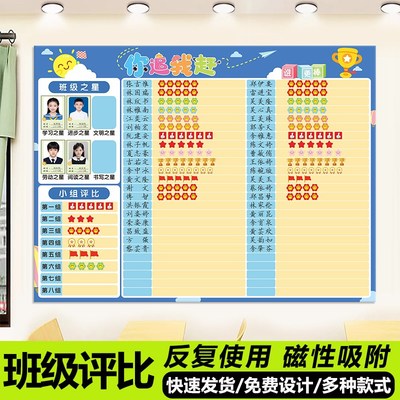 班级量化考核表评比栏磁吸黑板贴小组自律积分榜教室评比栏墙贴纸