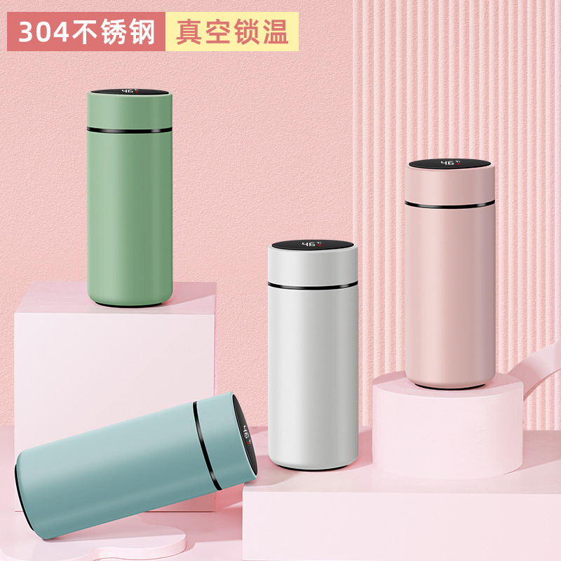 智能显温不锈钢保温杯女学生便携小巧可爱水杯办公室车载泡茶杯子