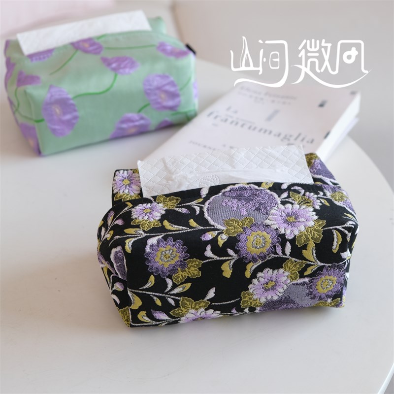 纸巾盒法式花朵轻奢浮雕抽纸盒收纳盒客厅餐桌茶几摆件家用高级感