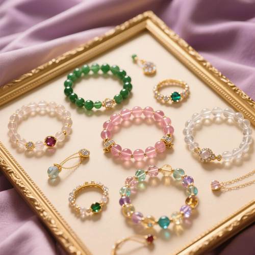 【沙沙甄选】水晶石超级七手链紫发晶草莓晶手串女直播专拍