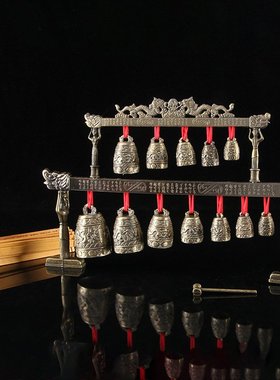 仿古乐器双层编钟 复古青铜器击打摆件 工艺品厂家金钟