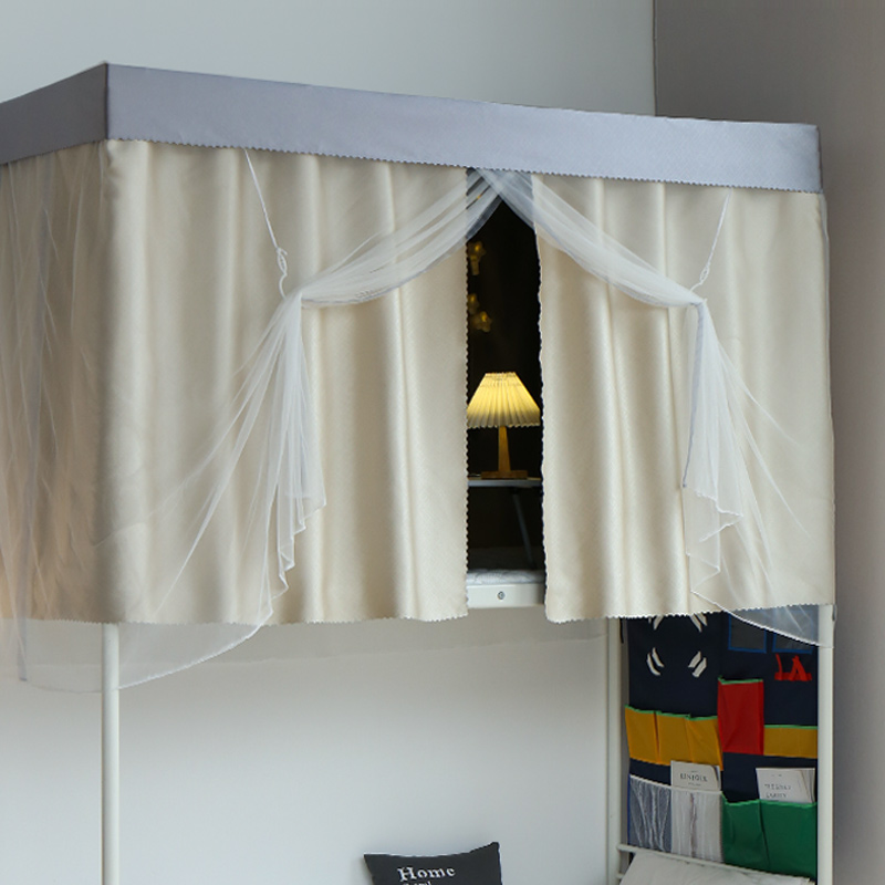 强遮光暗无天h日床帘 大学生男生宿舍上下铺寝室遮光床帘蚊帐一体